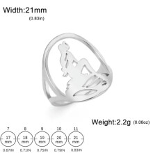 Bague RSAMD Seaside Girl en acier inoxydable pour femme, tailles 7 Ă 11.