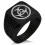 Edelstahlring im Biker-Stil mit geometrischem Biohazard-Muster 1