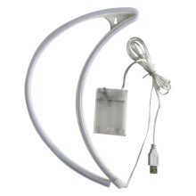 Lámpara colgante de pared de neón con forma de luna - Linterna LED con efecto de trueno, alimentada por USB/pilas, para dormitorio, festivales y