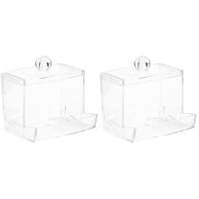 2 comederos para pájaros y mascotas para exteriores, soporte transparente para comida, comedero para pollos, pájaros y ciervos, comedero multiusos