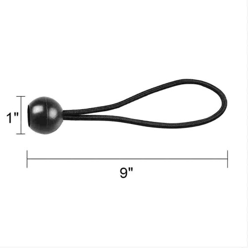 WSYW50pcs9" Cordon élastique à boule noir pour bâche ou auvent 1