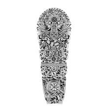2 Sheets Extra Large Waterproof Full Sleeve Temporary Tattoo Stickers, Realistic Nordic Celtic Arm Body Art