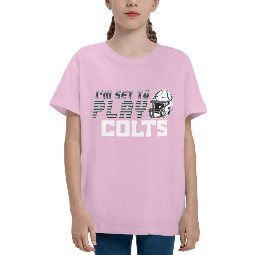 IND_Colts Παιδικό Μπλουζάκι με Κοντά Μανίκια για Αγόρια και Κορίτσια με Λογότυπο