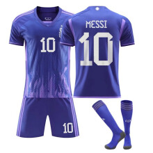 2022 Argentina Nr 10 Messi Fotbollströja Barn Tröjset Fotbollskläder, Barn Ungdom Fotbollströja20
