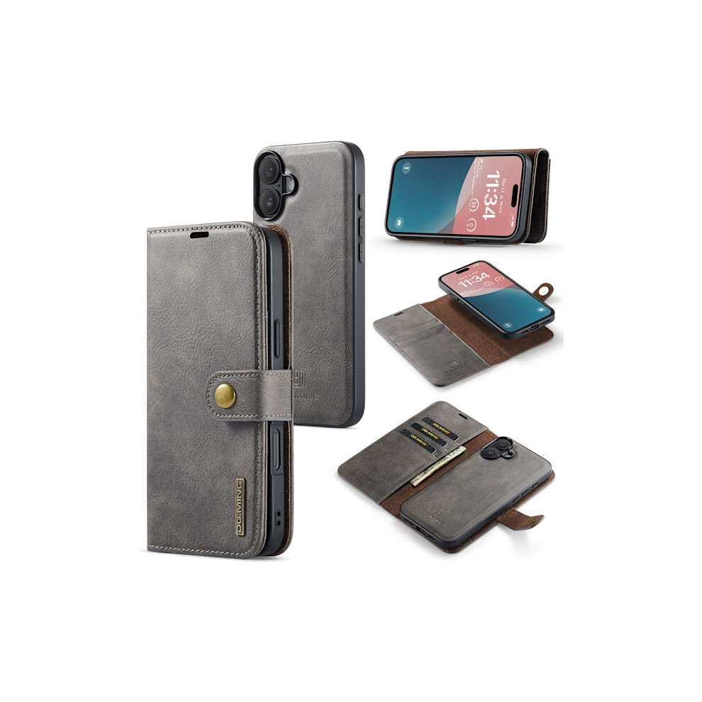 Dg.ming 2-In-1 Magnet Wallet Compatible With Iphone 16 Brown 9048212720195