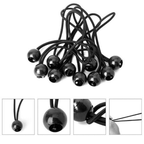 WSYW50pcs9" Cordon élastique à boule noir pour bâche ou auvent 2
