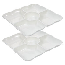 2 bucăți tavă de servire cu fructe uscate, bomboane, depozitare simplă a alimentelor, divizată, multi-grilă