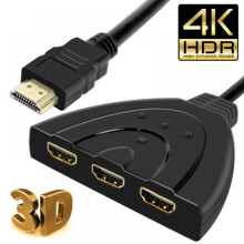 3-portars HDMI-kompatibel splitterswitchkabel 60 cm 3 in 1 ut Automatisk höghastighetsswitchsplitter Stöder 3D, 1080P För HDMI TV, PS3, Xbox One