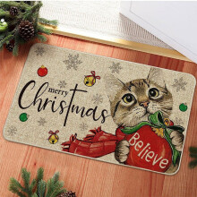 OYIGU Dekorative Weihnachts-Fußmatte, rutschfest, für drinnen und draußen, Eingangsbereich, Badezimmer, Schlafzimmer