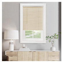 Persiana Mini sem fio com filtro de luz, 114 cm de largura x 183 cm de comprimento, lâminas de 2,5 cm, alabastro - Compatível com persianas
