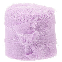 Fransenborte, handgefertigt, Quasten, florales Seidenchiffonband, DIY-Basteldekoration (helllila #147-40mm (5 Meter/Rolle)), gerissen