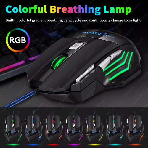 Ποντίκι παιχνιδιών Esports 3200DPI7Keys Ποντίκι παιχνιδιών RGB με οπίσθιο φωτισμό 2