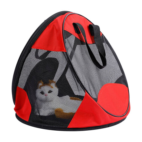 Φορητή ελαφριά πτυσσόμενη τσάντα κατοικίδιων FloHua, αναπνεύσιμη τσάντα μεταφοράς