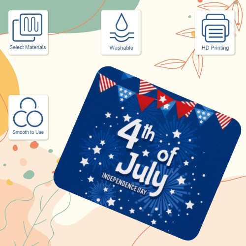 Mouse Pad για την Ημέρα Ανεξαρτησίας με αντιολισθητική βάση από καουτσούκ, τετράγωνο 2
