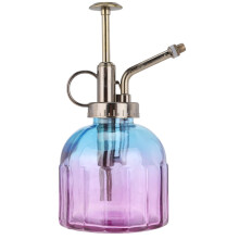 Retro-Gießkanne aus transparentem Glas für Sukkulenten (Blau, Lila)