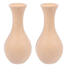 Conjunto de 2 Vasos de Flores DIY com Desenho em Branco para Arranjo Floral em Madeira