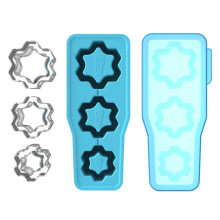 Forma de gelo Herrenming com tampa, 3 cubos de gelo ocos em silicone em formato de neve, ideal para congelar bebidas geladas, sucos e outros itens
