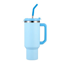 Everich Hot Sale Tazza termica da viaggio a doppia parete da 40 oz con logo personalizzato, cannuccia e manico, per alimenti, senza BPA