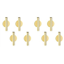 Conjunto de 8 Vasos de Parede Metálicos em Formato de Tubo para Flores, Decorativos e para Exibição de Flores Secas, Dourado