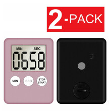 Ampio timer digitale da cucina con display LCD, conto alla rovescia e in avanti, allarme sonoro e magnete.