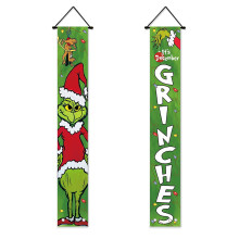 HALJEN Kerstdecoraties voor buiten: Groene Monster Kerstversiering, Kerstversiering voor de veranda, Kerstbanner, Hangende versiering