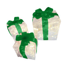 Kerstcadeauverpakking, 3-delige opvouwbare kerstcadeauverpakking, lichtgevende kerstcadeauverpakking, kerstlantaarn, feestelijke lichtslingers