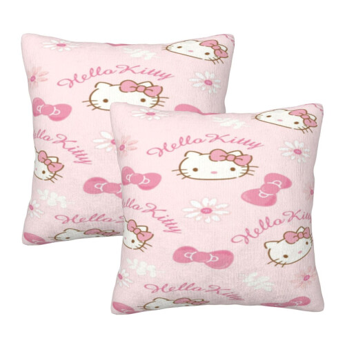 Μαξιλαροθήκες Hello Kitty, σετ 2 μαξιλαροθηκών για καναπέ-κρεβάτι σαλονιού 16"X16"
