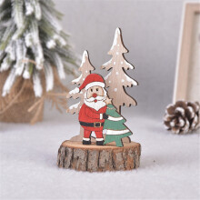 Enfeites de Natal de madeira para mesa, com Papai Noel, da Winysin.