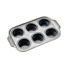 Silikon-Muffinform mit Metallrahmen, Eier-Muffinformen, antihaftbeschichtete Cupcake-Formen zum Backen, ofenfest