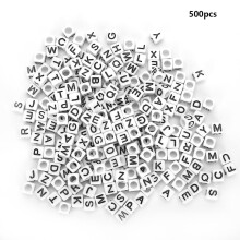 Quadratische Abstandshalter, kompakte Größe, leichte Acrylperlen, multifunktional für DIY-Schmuck (Weiß)