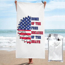 Hjem For Den Frie På Grund Af Den Modige Amerikansk Flag Strandhåndklæde Mikrofiber Badehåndklæder Blødt Strandtæppe Til Parade Svømning Yoga