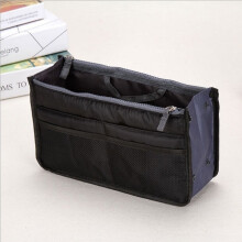 Make-uptas met dubbele ritssluiting, toilettas, opbergtas voor meisjes, outdoor reis make-up organizer (zwart)