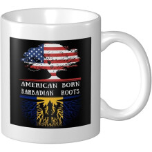 American Born Ireland Roots Irish USA Flag Coffee Mugs 11 oz White Ceramic Drinking Cup 330 ml with Handle for Water, Tea, Milk Men Women Gift