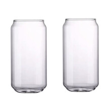 Conjunto de 2 copos de cerveja em formato de lata, ideais para sucos, cervejas, refrigerantes, bebidas geladas e coquetéis.