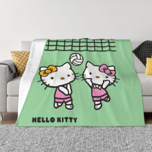 Deka Hello Kitty, flanelové fleecové přehozy, super měkké, útulné, teplé, plyšové povlečení na pohovku, obývací pokoj, ložnici -