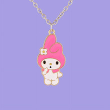 Collana Kuromis in lega, da uomo e da donna, My Melodys Hello Kittys, ciondolo bianco e nero, gioielli, accessori anime, regalo per coppie.