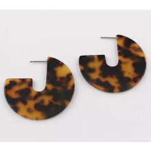 Brincos de argola RSAMD com estampa de tartaruga, modelo statement, para mulheres. Argolas grandes em formato de círculo. Joias com estampa de