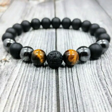 Pulseira RSAMD Energy Tiger Eye Resurrect para Homens - Nova Pulseira com Tripla Proteção Infravermelha - Estilo 3