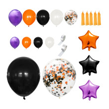 YANHAIGONG mustaoranssit ilmapallot Kelfara-, mattapintaiset lateksi- ja konfettipallot, jotka sopivat yhteen Halloweenin, kummitusjuhlien, baarin ja
