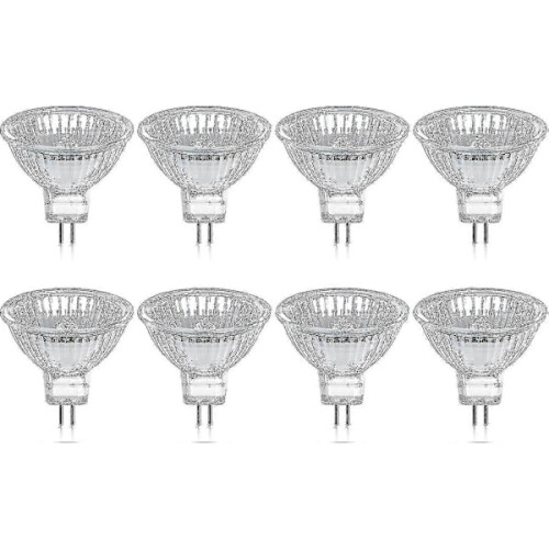 Συσκευασία με 8 λαμπτήρες αλογόνου GU5.3MR16 35W12V με δυνατότητα ρύθμισης φωτεινότητας