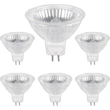 Halogénlámpa GU5.3 50W12V, 800lm Meleg fehér 2700K Szabályozható, Halogén spotlámpa MR16, 6 db-os kiszerelésben