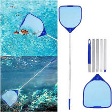 Txmfgh Pool Skimmer Net with Heavy-Duty Nylon Mesh & 5 Rods - Fast, Efficient Cleaning for Pools, Hot Tubs compatible with standard poles