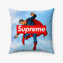 AIVO Superman compatibil cu fața de pernă personalizată Supreme, față de pernă pătrată personalizată din poliester tors pentru pat, canapea,