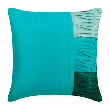 Față de pernă din mătase turcoaz 14x14", față de pernă pătrată texturată Pintucks Aqua, albastru 35x35cm - Aquatic Waves