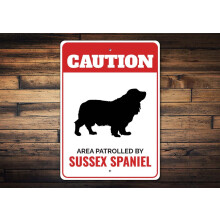 Metallskylt med Sussex Spaniel hund, 20x30 cm - Aluminium Varning Present till mamma, Kompatibel med Sussex Spaniel Rasdekor