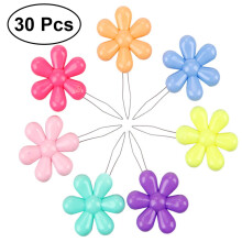 30pcs Needle Threader Multicolor Flower Head Wire Loop Needle Threaders for Sewing DIY (Random Color)
