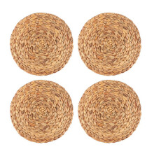 4 buc. Covorașe țesute din dovleac natural, rotunde, din ratan, decor tropical verde pentru nuntă acasă - 30 cm
