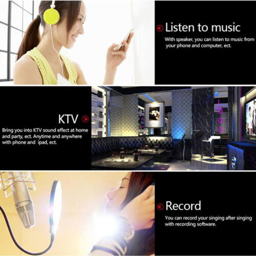 Ασύρματο φορητό μικρόφωνο καραόκε Bluetooth, USB KTV Player, Bluetooth μικρόφωνο, ηχείο, 2