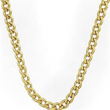 Collar Gold Armor Link de acero inoxidable con baño de oro de 18k, 5 mm de grosor, 60 cm de largo.
