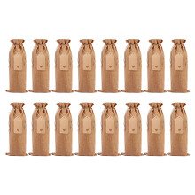 Poaug Kitchen Liquidation Ensemble de 16 sacs à bouteilles en lin, étuis à bouteilles, étiquettes en lin, sacs d'emballage rouges en solde